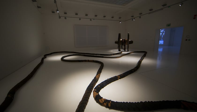 Powiększ obraz: "Koło z liną" z wystawy "Abakanowicz. Totalna"