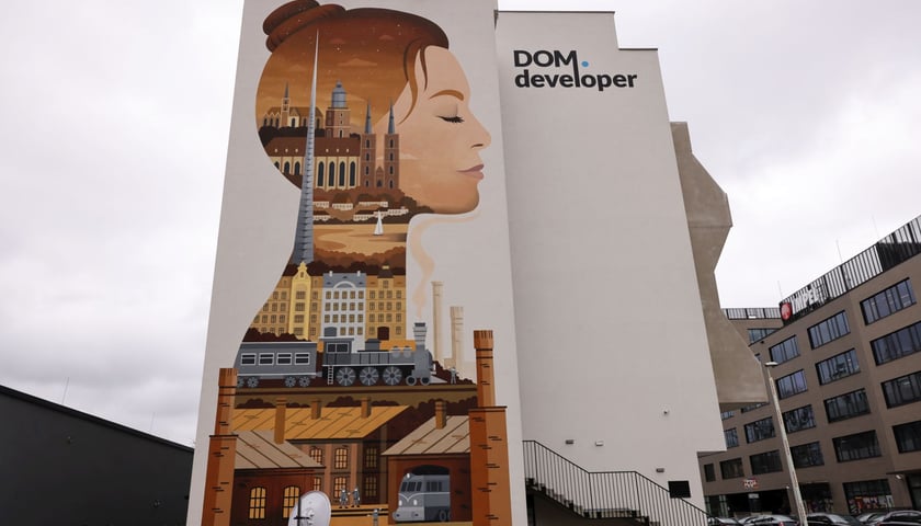 Powiększ obraz: Mural "Wrocławianka" przy ul. Słonimskiego