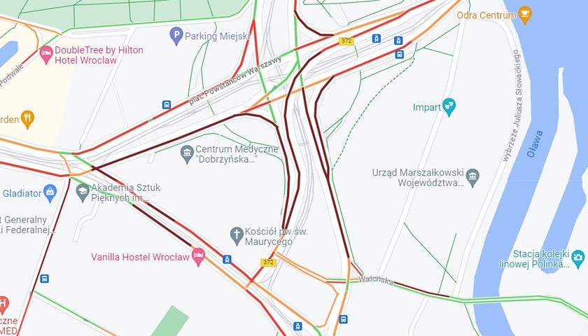 Powiększ obraz: Korki w centrum miasta