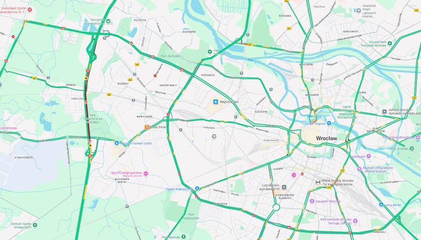 Powiększ obraz: Korek na AOW, mapa