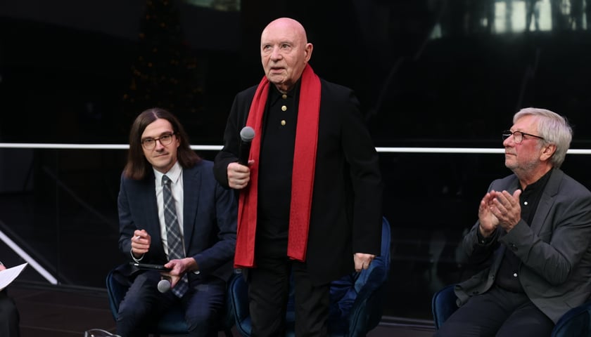 <p>W NFM &ndash; od lewej Tomasz Duda, Christoph Eschenbach, Andrzej Kosendiak</p>