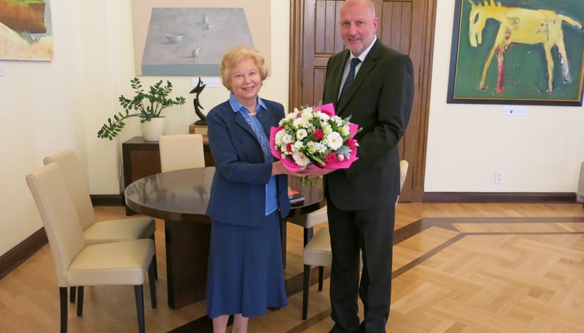 Ewa Michnik z prezydentem Rafałem Dutkiewiczem