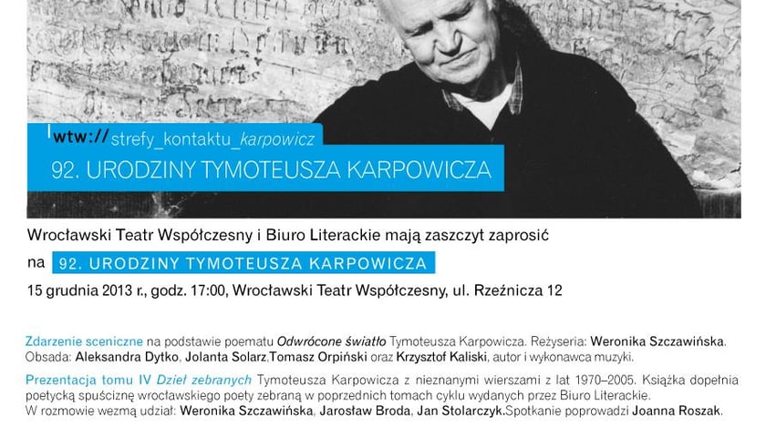 Teatr Współczesny na urodziny Karpowicza