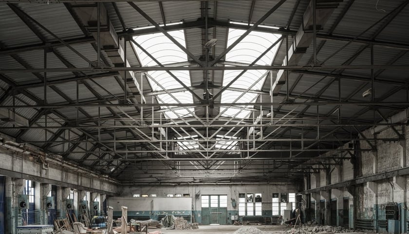 Wnętrza hali po Kraftpoście na Kolejowej
