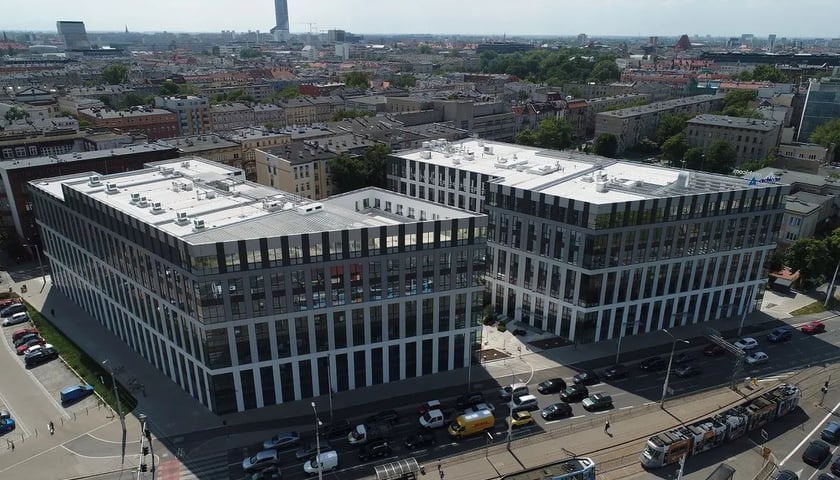 Budynki City Forum przy Traugutta, zdjęcie lotnicze 