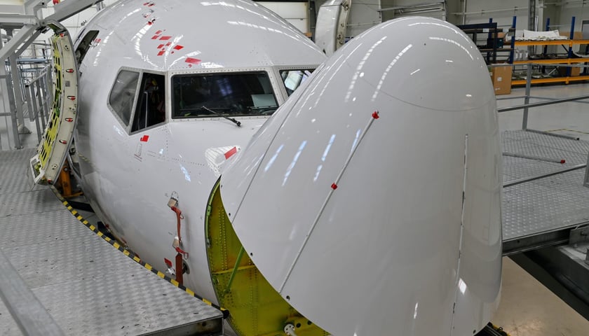 Wroclaw Aircraft Maintenance Services, w skrócie WAMS, czyli wrocławska baza serwisowa Ryanaira. Zdjęcie z 2023 roku