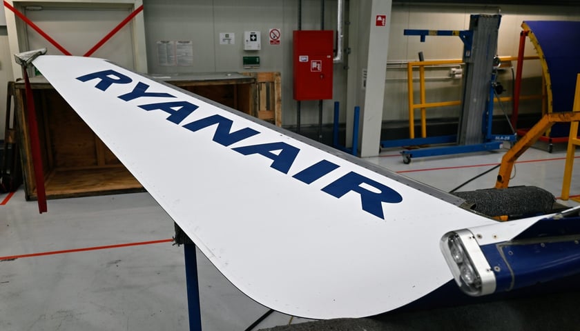 Wroclaw Aircraft Maintenance Services, w skrócie WAMS, czyli wrocławska baza serwisowa Ryanaira. Zdjęcie z 2023 roku