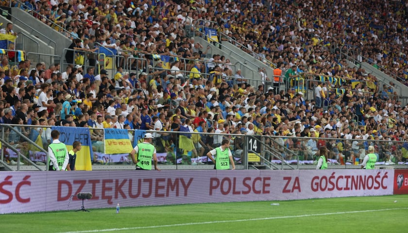 Powiększ obraz: Mecz Ukraina - Anglia we Wrocławiu