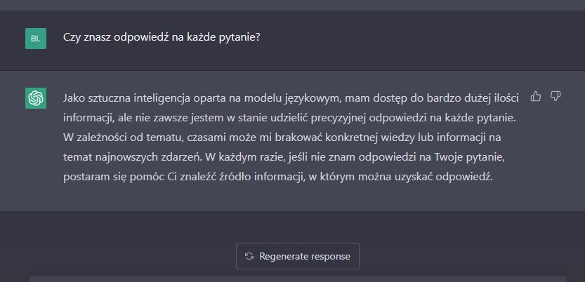 Powiększ obraz: Zrzut ekranu ze strony internetowej ChatGPT