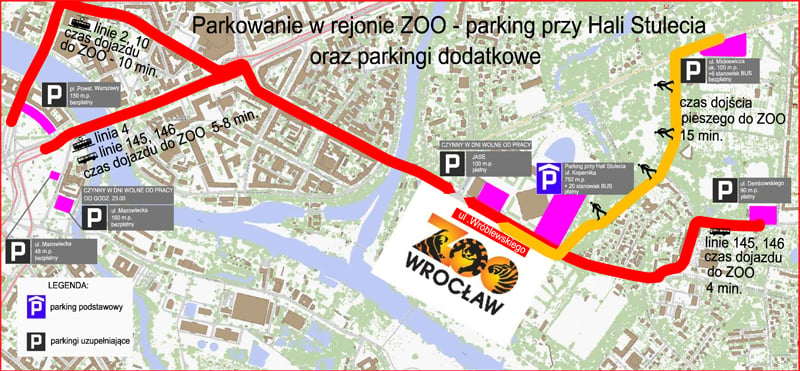 Zoo, Hala Stulecia – parkowanie [MAPA PARKINGÓW]