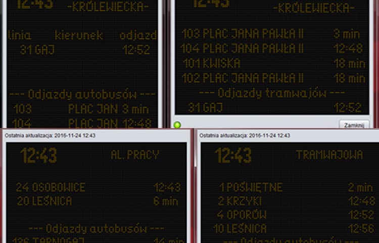 Tablice przystankowe z dodatkową funkcją