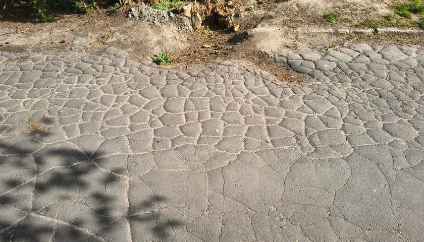 Alejka Olgi Boznańskiej - nawierzchnia przed remontem.