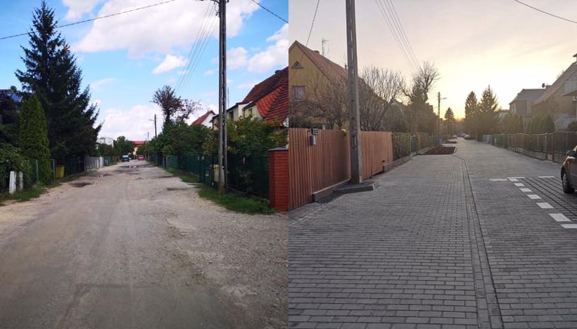 Ulica Wieśniacza z nową nawierzchnią [PRZED I PO]
