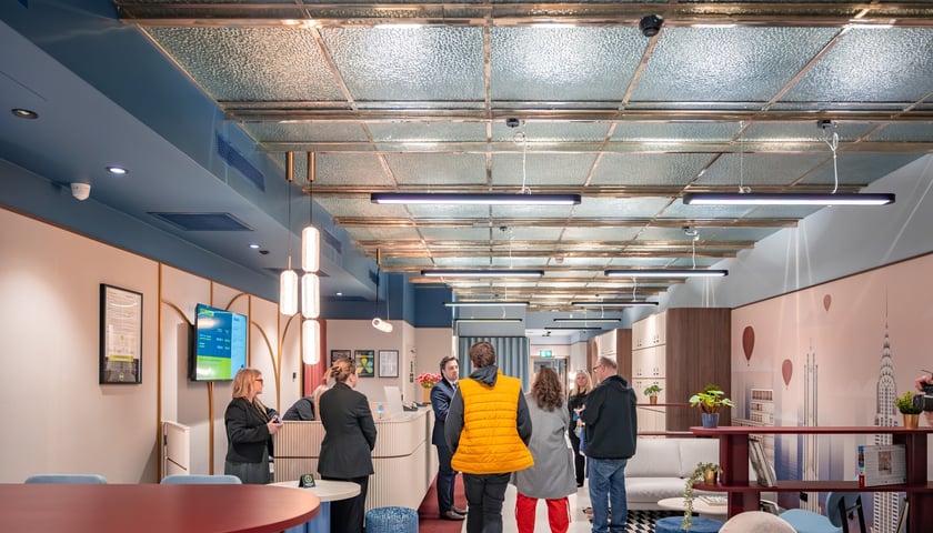 <p>Wnętrza hotelu B&amp;B Hotels Polska w budynku Banku Zachodniego WBK, a wcześniej dawnej Miejskiej Kasy Oszczędności (Rynek, Wrocław)</p>