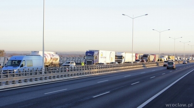 Karambol na Autostradowej Obwodnicy Wrocławia