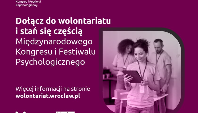 Plakat informujący o rekrutacji wolontariuszy na Kongres i Festiwal Psychologiczny Re_Mind
