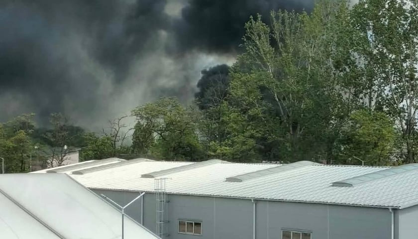 Pożar w Pietrzykowicach pod Wrocławiem