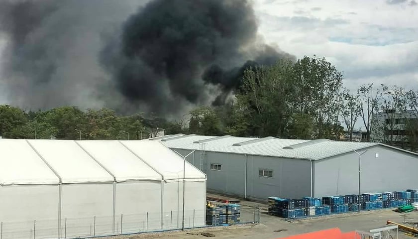 Pożar w Pietrzykowicach pod Wrocławiem