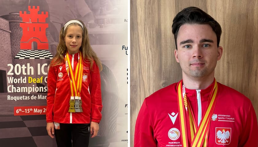 Młodzi szachiści z Wrocławia z medalami na Drużynowych Mistrzostwach Świata: Nina Bos i Paweł Piekielny