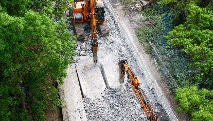 Remont pierwszego wiaduktu na ulicy Gazowej - tego od strony Międzyleskiej (zdjęcie z 22 maja)
