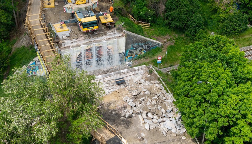 Remont pierwszego wiaduktu na ulicy Gazowej - tego od strony Międzyleskiej (zdjęcie z 22 maja)