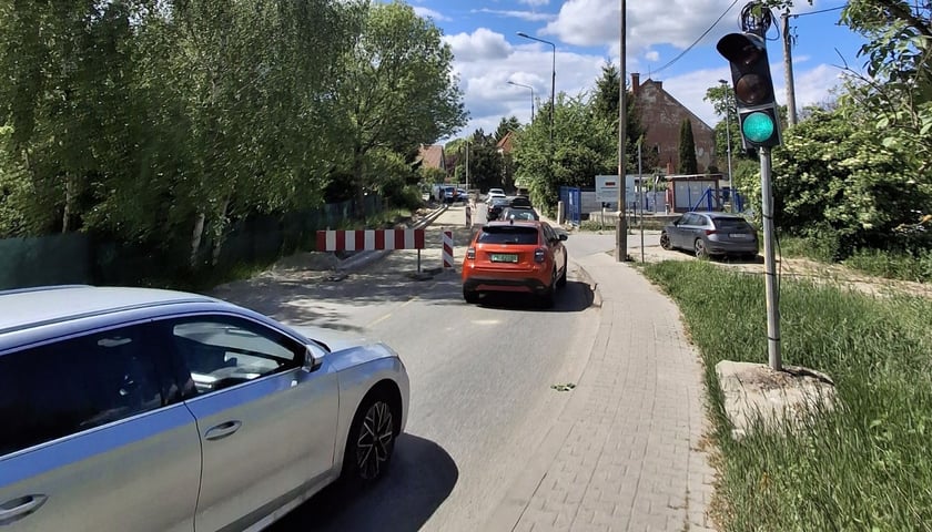 Ulica Wilkszyńska podczas remontu  