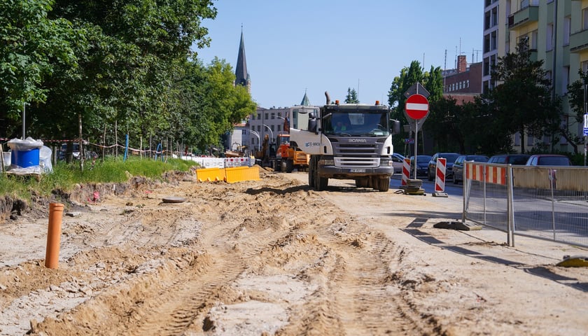 Ulica Gajowicka w trakcie przebudowy - maj 2026 rok
