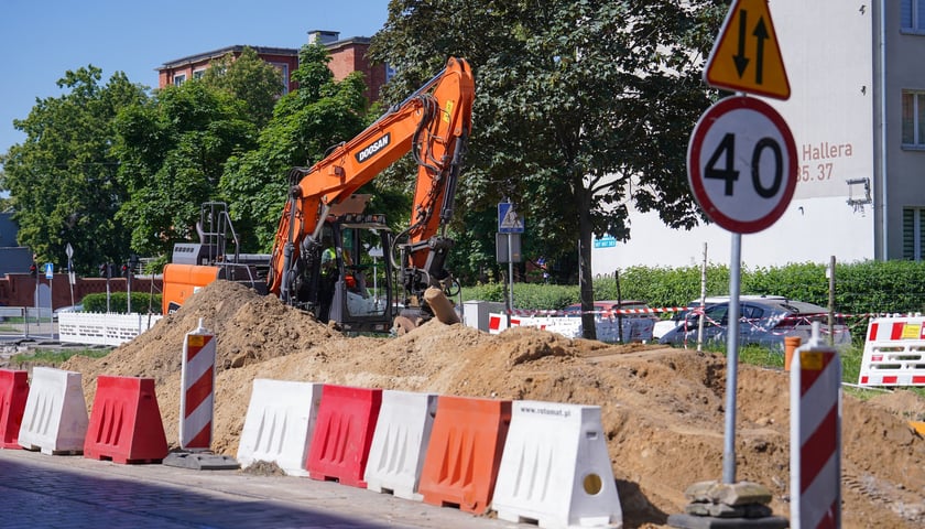 Ulica Gajowicka w trakcie przebudowy - maj 2026 rok