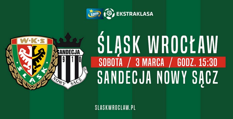 Bilety na mecz Śląsk Wrocław - Sandecja Nowy Sącz [ZAKOŃCZONY]