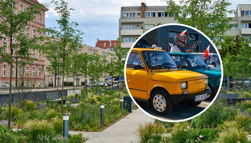 Plac Nowy Targ, w kółku: Fiat 126p (zdjęcie ilustracyjne)