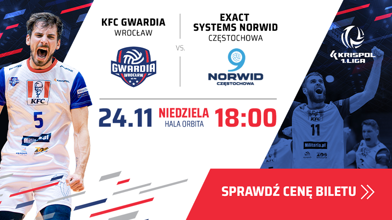 Bilety na mecz KFC Gwardia Wrocław - Norwid Częstochowa [ZAKOŃCZONY]