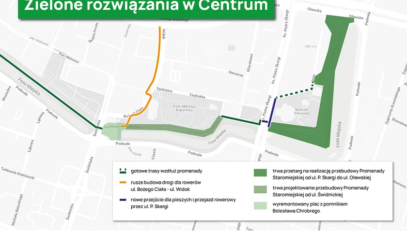 <p>Zielone rozwiązania w centrum Wrocławia</p>