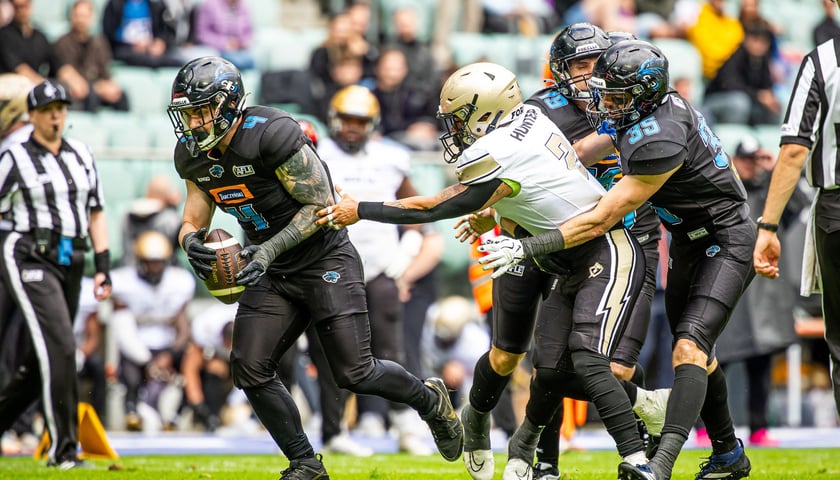Mecz Panthers Wrocław - Berlin Thunder (50:12) na stadionie Tarczyński Arena, 14 czerwca 2026 r.