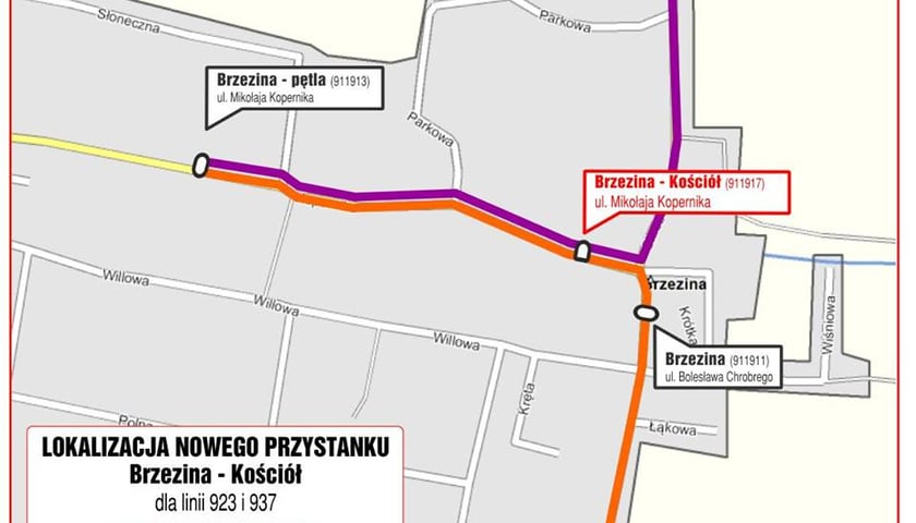 25 stycznia: Brzezina-nowy przystanek autobusowy