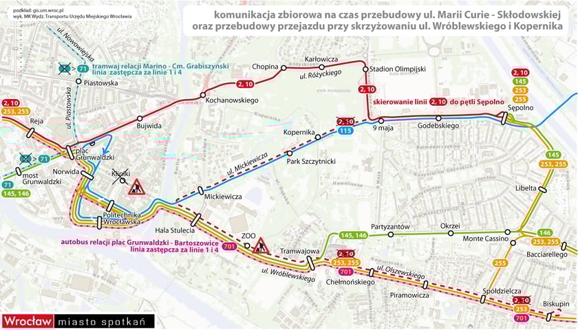 5 kwietnia: zmiany na liniach 2 i 10 (MAPKA)