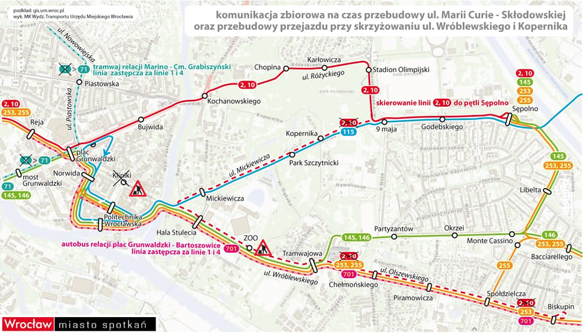 5 kwietnia: zmiany na liniach 2 i 10 (MAPKA)