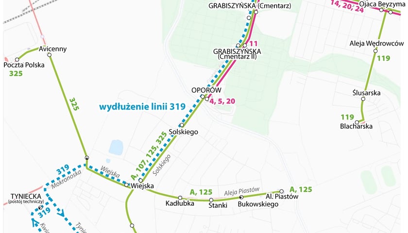 1 czerwca: linia 319 wydłuża kursy