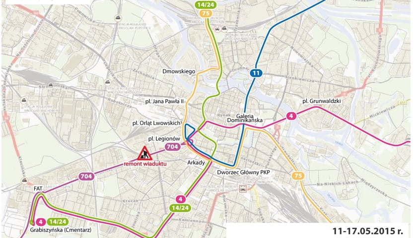 11 maja – tramwaje tydzień nie pojadą ul. Grabiszyńską [OBJAZDY]