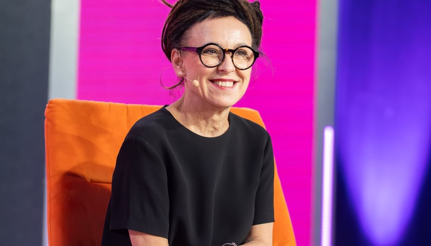 Olga Tokarczuk na Kongresie Re_Mind we Wrocławiu.