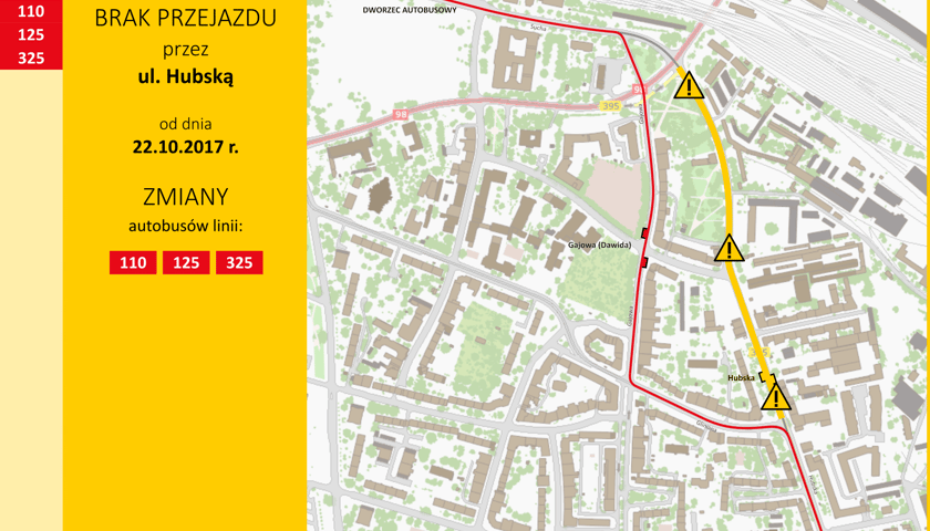 4 listopada – budowa trasy tramwajowej w ul. Hubskiej