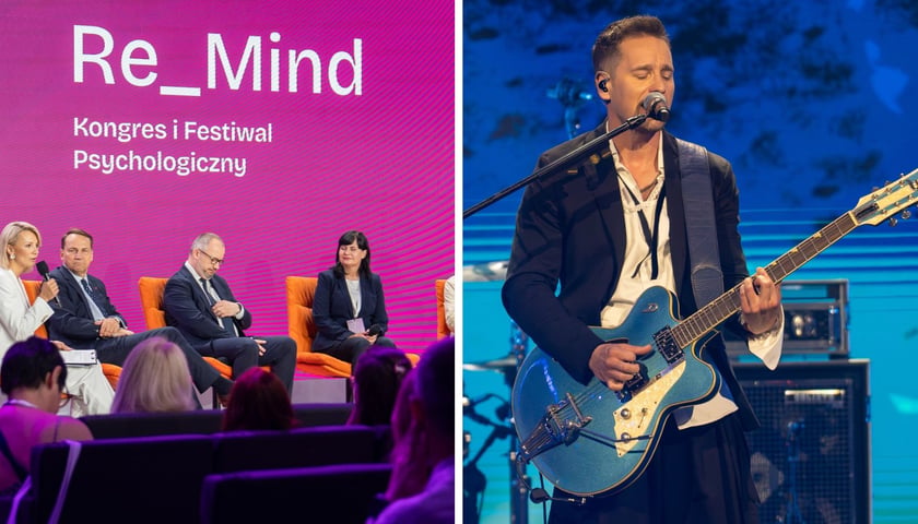 Kongres i Festiwal Re_Mind we Wrocławiu, który trwał w dniach 22-24 czerwca. Z lewej wykład i panel z udziałem Wicepremiera i Ministra Spraw Zagranicznych Radosława Sikorskiego, z prawej koncert  „Re_Mind. Chcę to powiedzieć”g
