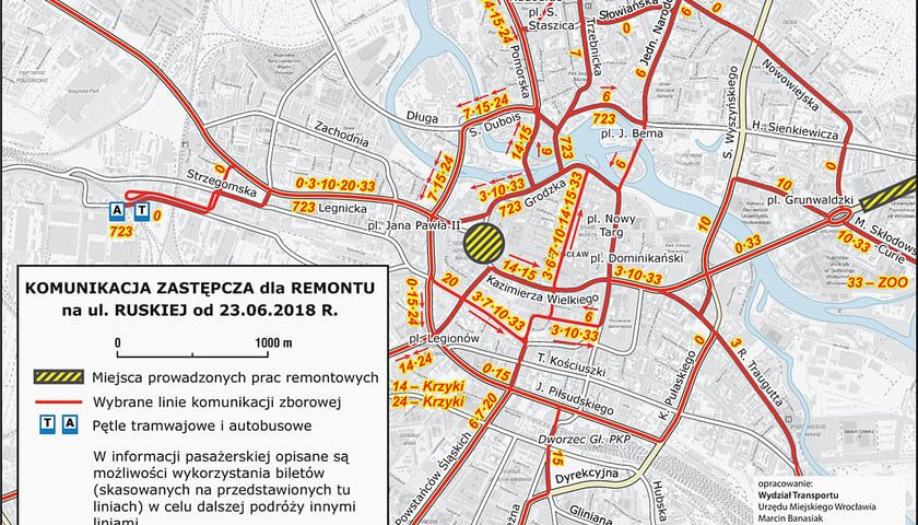 Zmiana tras tramwajów: prace na Kazimierza Wielkiego/Ruska