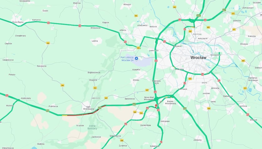 Korek na A4, mapa
