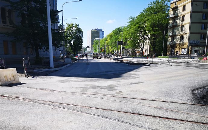 6 czerwca - kolejny etap budowy trasy autobusowo-tramwajowej na Nowy Dwór