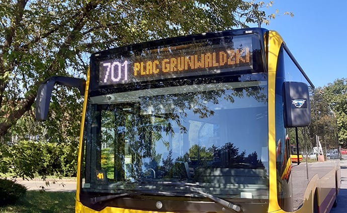 12 września - zmiana trasy przejazdu linii autobusowej 701