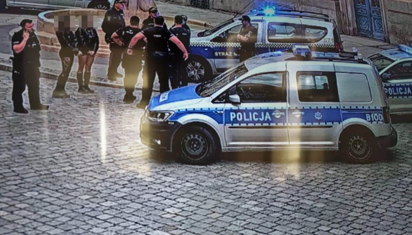 Zdjęcia z monitoringu dokumentujące kradzież szpady i późniejszą akcję służb