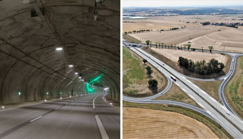 Na lewym zdjęciu tunel na S3, na prawy węzeł na A4 „Złotoryja” 