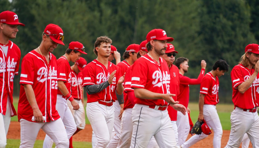 Reprezentacja Polski w baseballu podczas finałowego meczu Mistrzostw Europy Grupy B w Baseballu we Wrocławiu. 