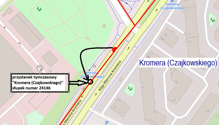Mapa z lokalizacją przystanku