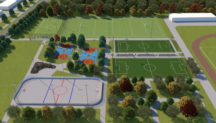 Wizualizacja stadionu Lotnicza po planowanej przebudowie